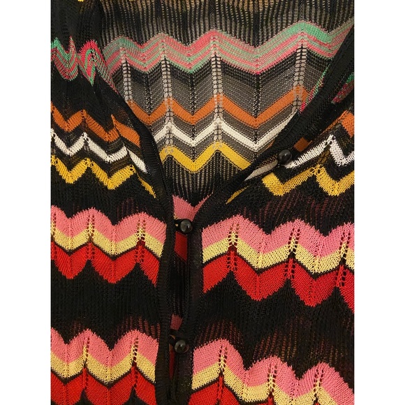 RARE! Missoni Chevron Black and Rainbow Cover Up - Picture 6 of 9